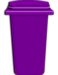 foto: Jak prawidłowo segregować odpady w Twoim domu - kolorowe kosze fioletowy 115x150