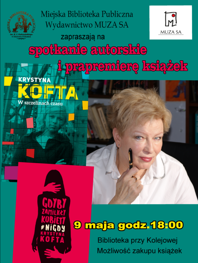 foto: Spotkanie autorskie i prapremiera książek Krystyny Kofty w MBP - Plakat Kofta 773x1024