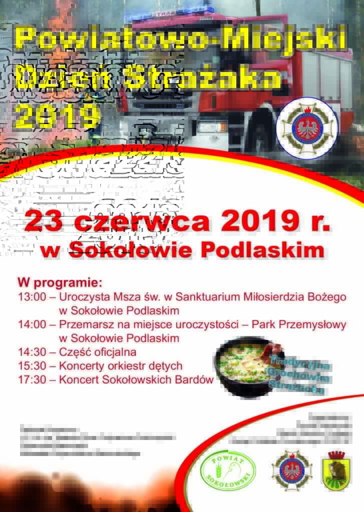foto: Powiatowo - Miejski Dzień Strażaka 2019 - Plakat Powiatowy Dzień Strażaka 2019 727x1024
