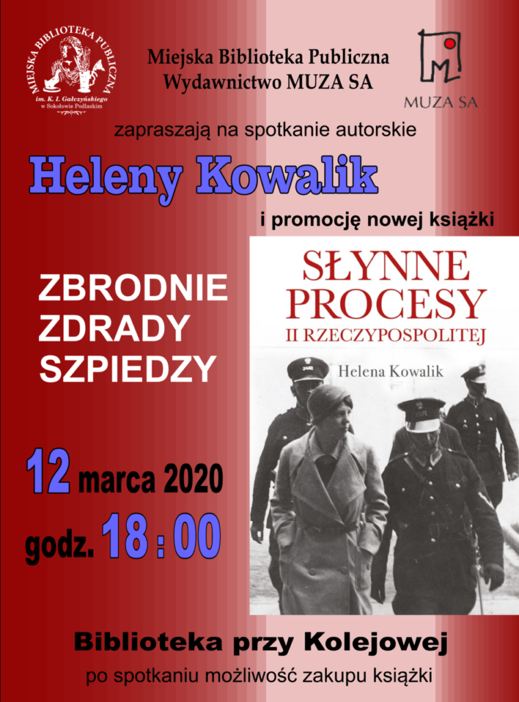 foto: Spotkanie autorskie Heleny Kowalik i promocja nowej książki w MBP - PLAKAT2 Procesy inform 757x1024