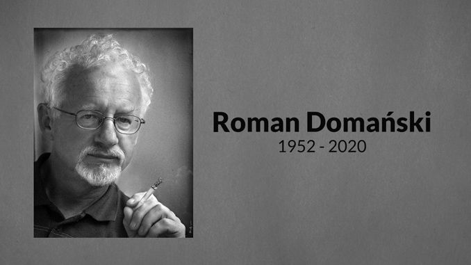 zdjęcie przedstawiające informację o śmierci Romana Domańskiego