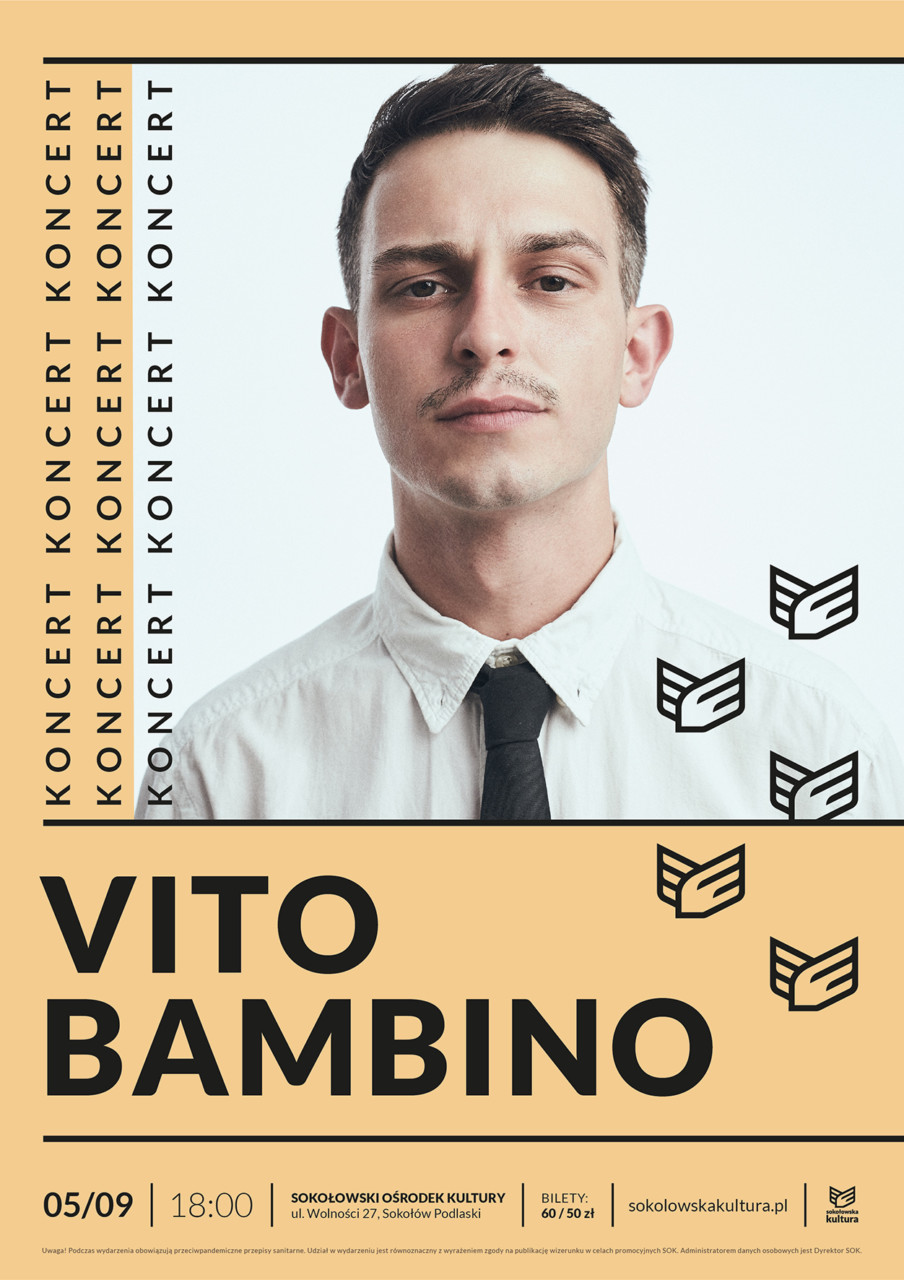 plakat zapowiadający koncert Vito Bambino