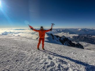 asp. Piotr Domański na szczycie Mont Blanc