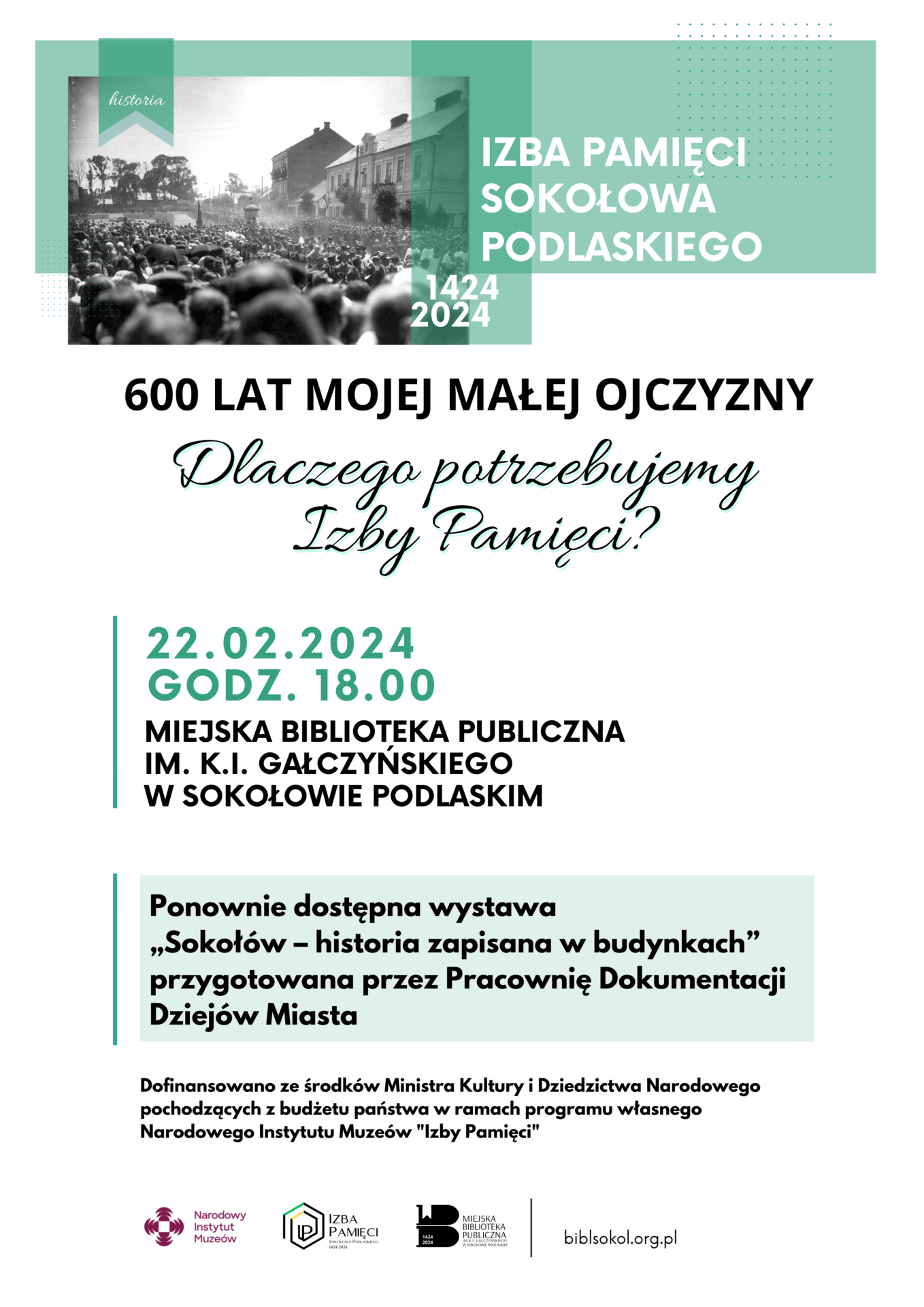 foto: zaproszenie na spotkanie w formie plakatu - Izba Pamieci Sokolowa Podlaskiego 1424 20241