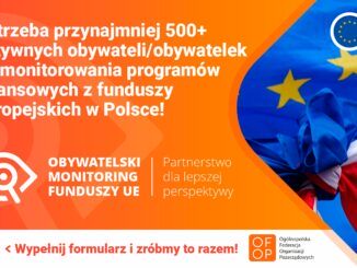 "Potrzeba przynajmniej 500+ aktywnych obywateli/obywatelek" - baner informacyjny programu