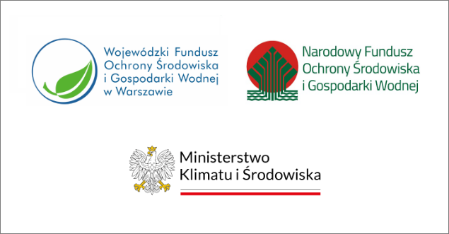 logotypy Wojewódzkiego Funduszu Ochrony Środowiska i Gospodarki Wodenj, Narodowego Funduszu Ochrony Środowiska i Gospodarki Wodnej oraz Ministerstwa Klimaty i Środowiska